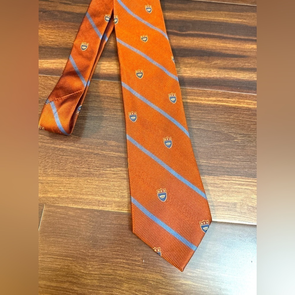 TOMMY HILFIGER 100% Silk Copper University Style Necktie - Picture 6 of 10